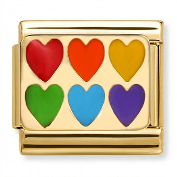 Colorful Hearts Charm