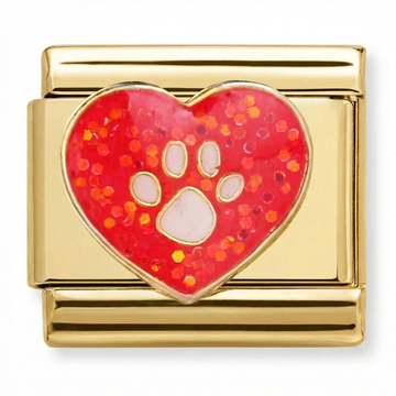 Paw Print Heart Charm