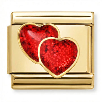 Double Heart Sparkle Charm