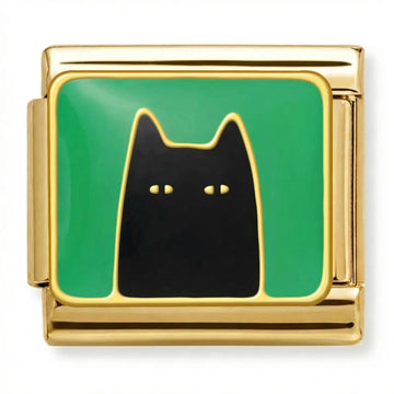 Black Cat with Green Charm