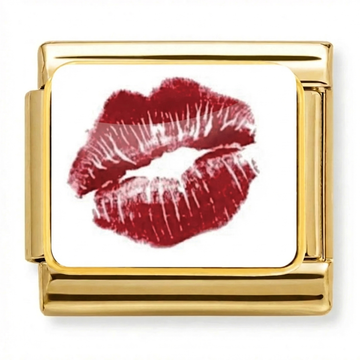 Lip Print Charm with Kiss Charm