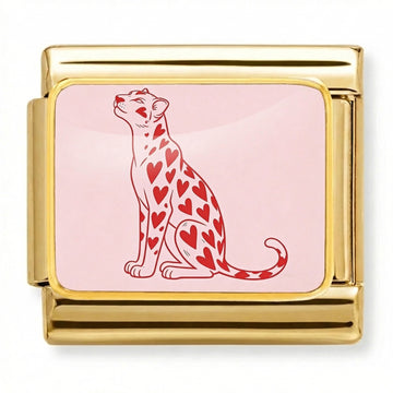 Leopard with Heart Patterns Charm