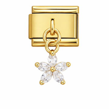 Elegant Flower Crystal Charm