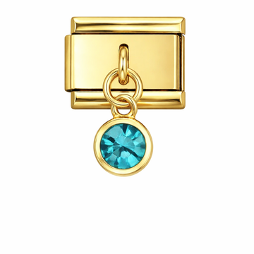 Turquoise Sparkle Drop Charm