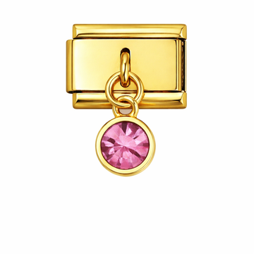 Elegant Pink Gemstone Clip Charm