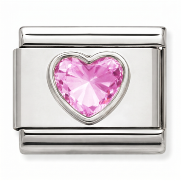 Heart of Pink Charm Silver