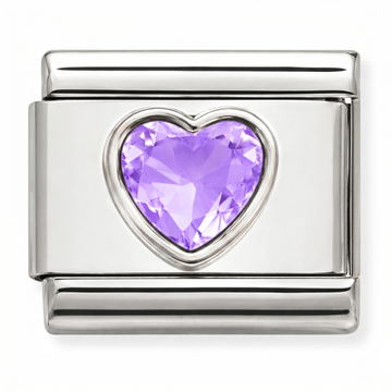 Heart-shaped Elegance Charm Silver