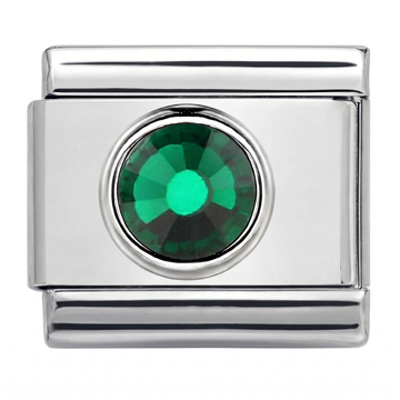 Emerald Elegance Charm Silver