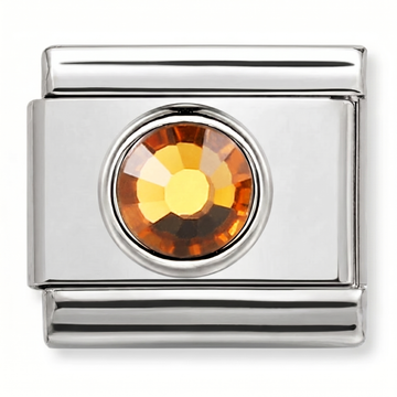 Elegant Round Gem Shine Charm Silver
