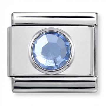 Elegant Blue Stone Charm Silver