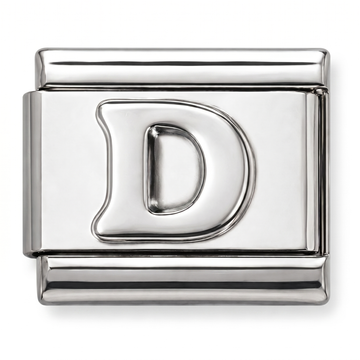 D Letter Charm Silver