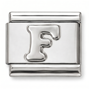 F Letter Charm Silver