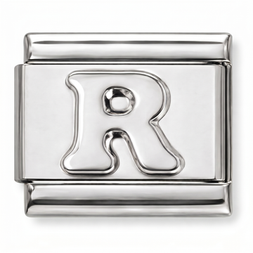 R Letter Charm Silver