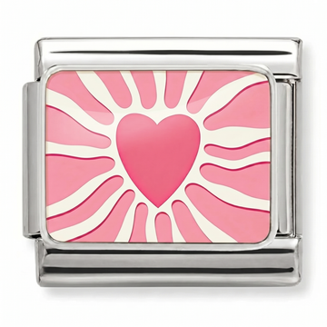 Radiant Heart Sunbeam Charm Silver