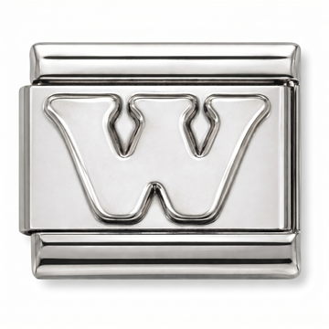 W Letter Charm Silver