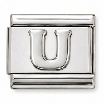 U Letter Charm Silver