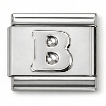 B Letter Charm Silver