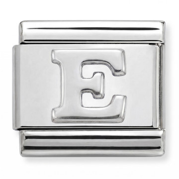 E Letter Charm Silver
