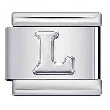 L Letter Charm Silver