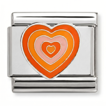 Colorful Hearts Charm Silver