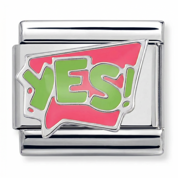 Colorful Affirmation Yes Charm Silver