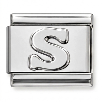 S Letter Charm Silver