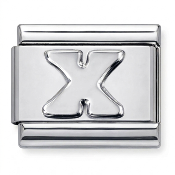 X Letter Charm Silver