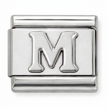M Letter Charm Silver