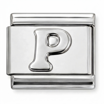 P Letter Charm Silver