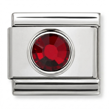 Radiant Red Gemstone Charm Silver