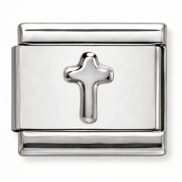 Elegant Cross Closure Charm Silver
