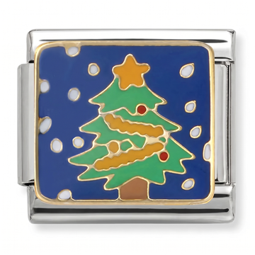 Christmas Tree Night Charm Silver
