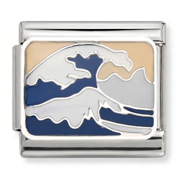 Surf Waves Holiday Charm Silver