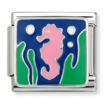 Pink Seahorse Sea Charm Silver