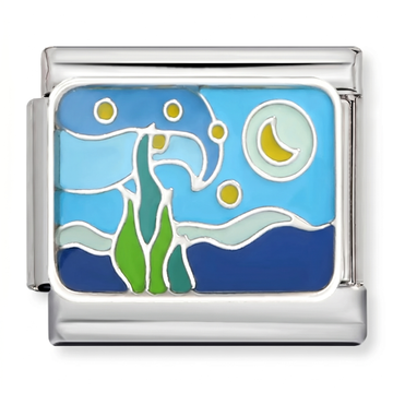Ocean Sea and Sun Charm Silver