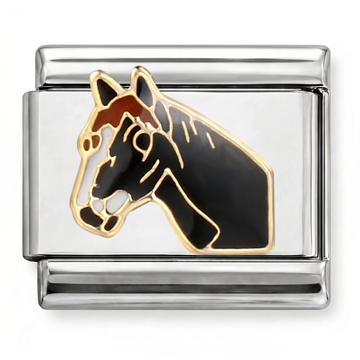 Black Beauty Horse Charm Silver