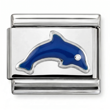 Dolphin Blue Charm Silver