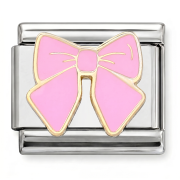 Pink Cute Bow Charm Silver