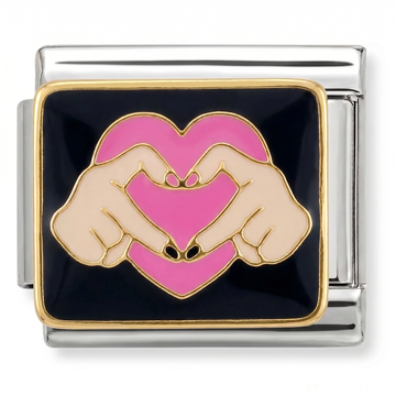 Hands Love Sign Charm Silver