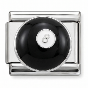 Eight Ball Luck Charm Silver