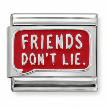 Red Friends Don't Lie Charm Silver