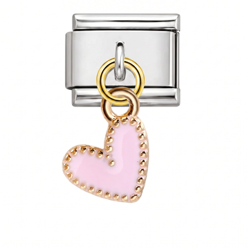 Pink Gold Dangle Charm Silver